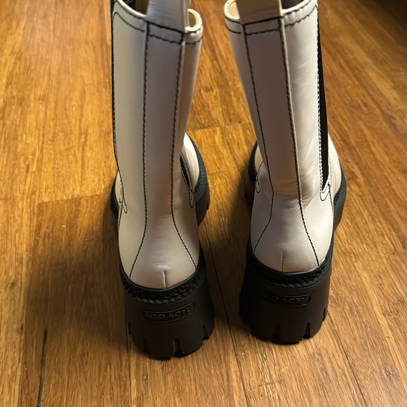 Coach Alexa white platform leather heeled Chelsea booties - Picture 5 of 9